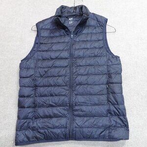 Uniqlo Vest Small Blue Puffer Down Filled Full Zip Lightweight